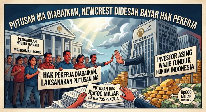 Putusan MA Diabaikan, Newcrest Didesak Bayar Rp600 Miliar Hak Pekerja